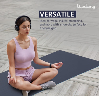 Lifelong 6mm Dual Color TPE Material Anti-Slip Yoga Mat