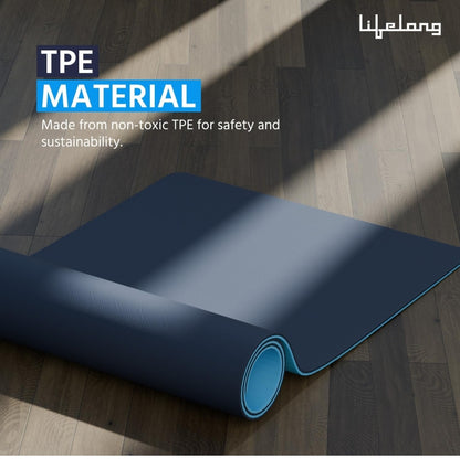 Lifelong 6mm Dual Color TPE Material Anti-Slip Yoga Mat